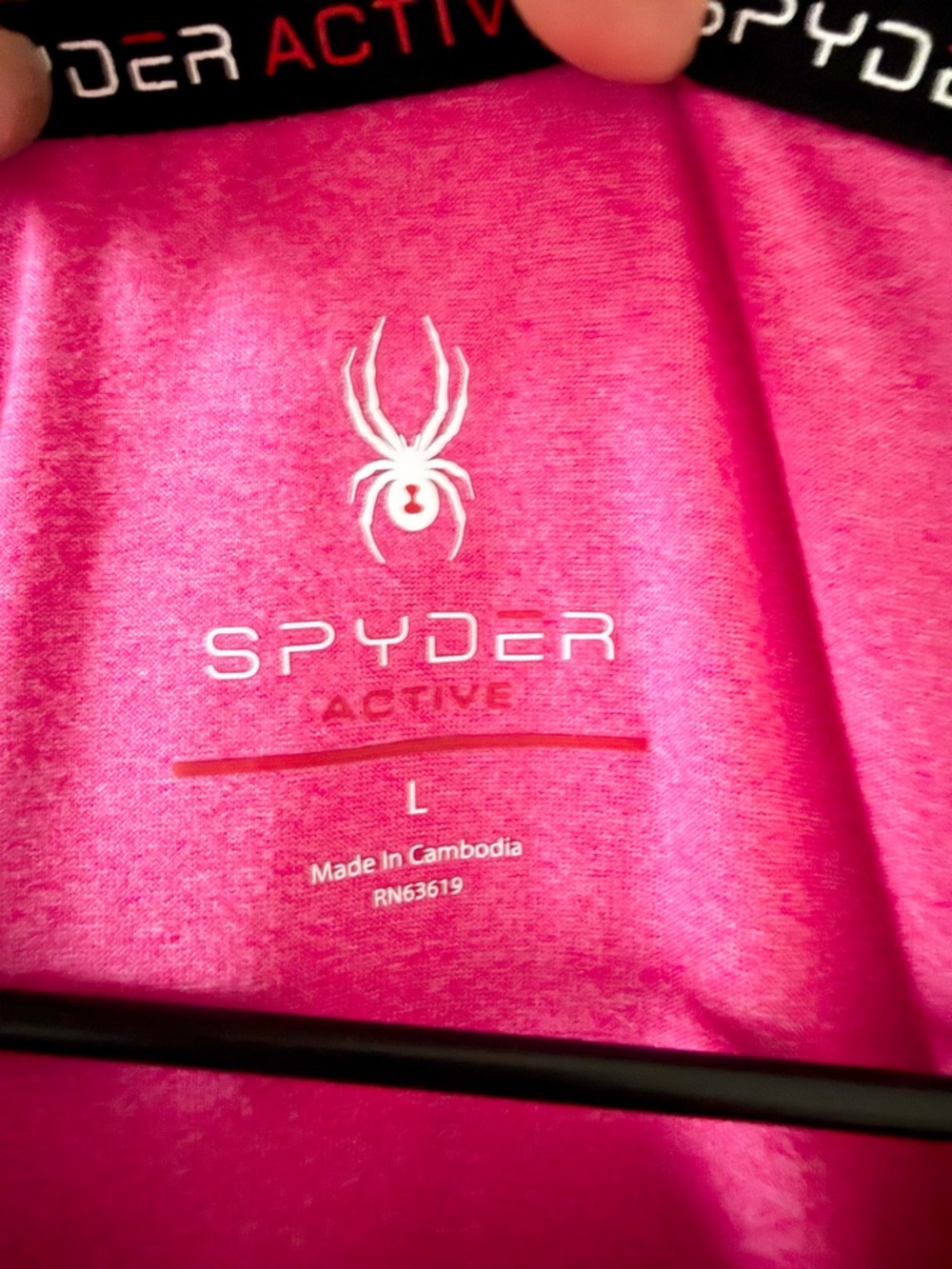 Spyder Active Women’s Hot Pink Short Sleeve Tee Front Pocket Size L - Picture 3 of 5